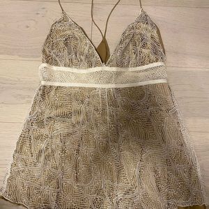 Diane Vin Furstenberg Silk and Lace Sleeveless top